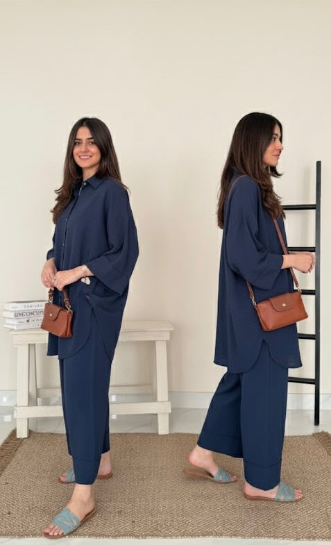 CRUSED FABRIC CO ORD SET