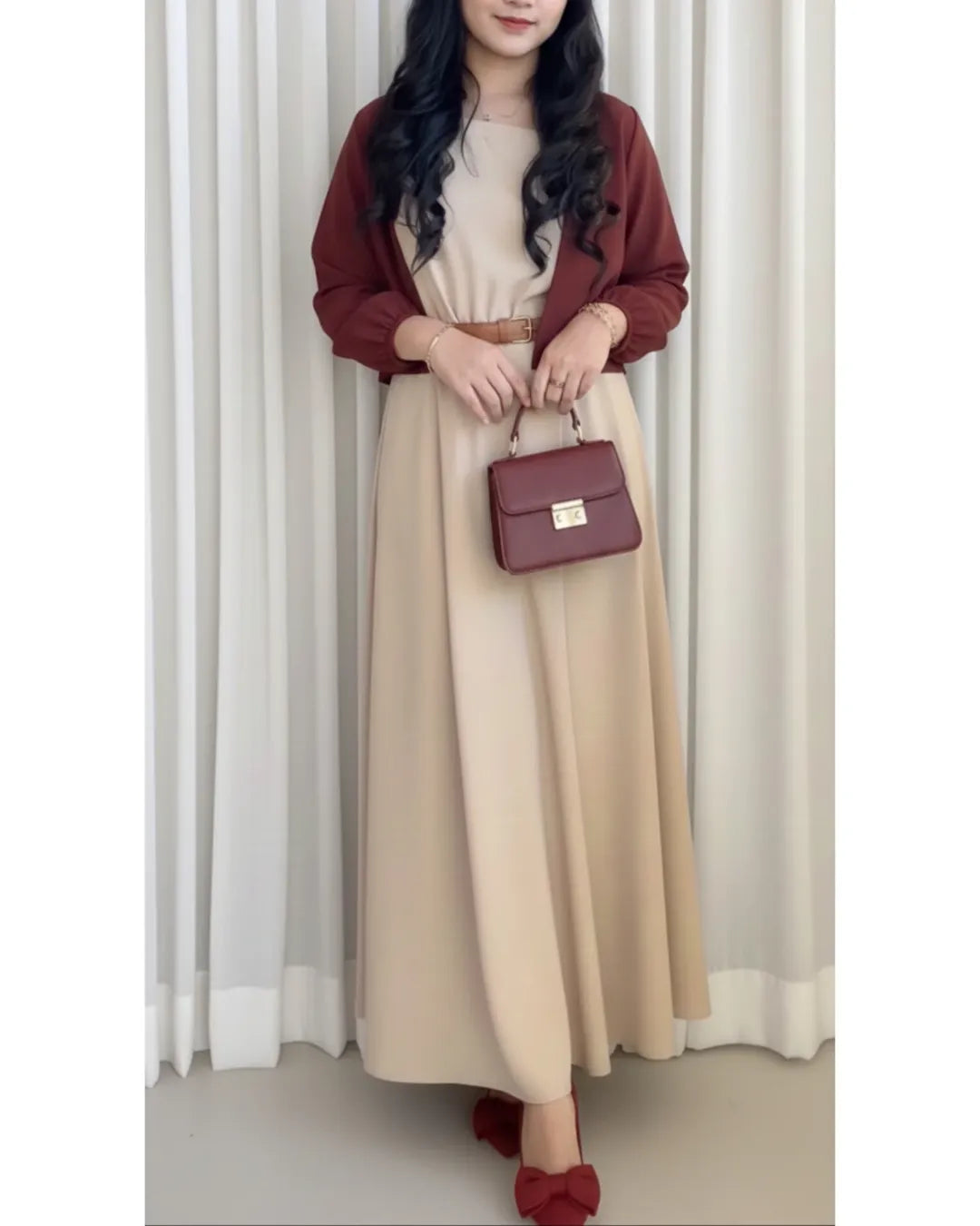 SHIRT SKIRT (mehroon)