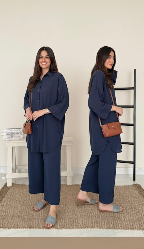 CRUSED FABRIC CO ORD SET